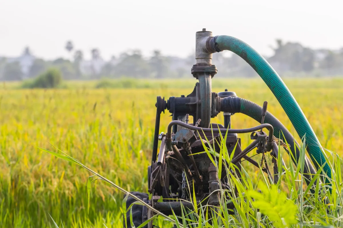 A rural water pump and equipment, the kind of repair weighed before selling a house with a bad well