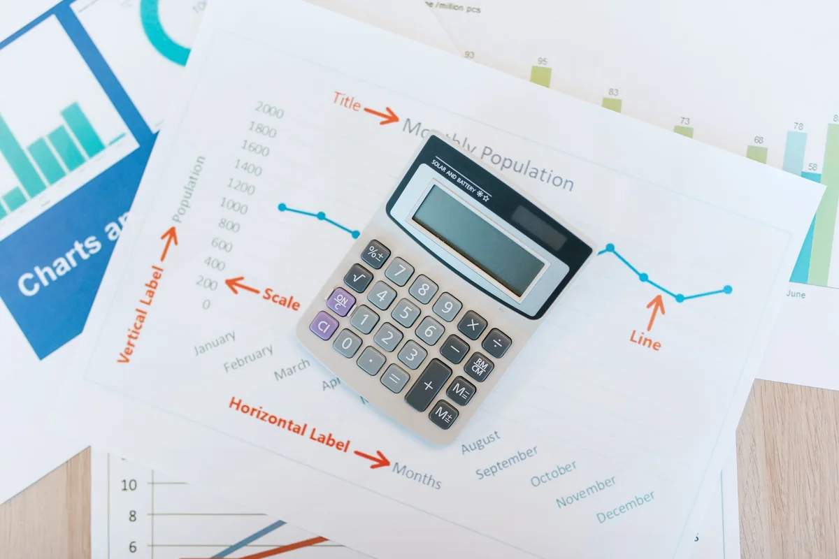 A calculator and financial documents used to tell a federal tax lien apart from property tax debt