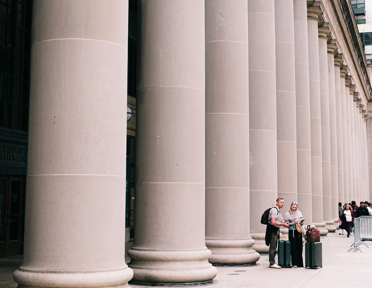 A courthouse-style building with tall columns representing probate court
